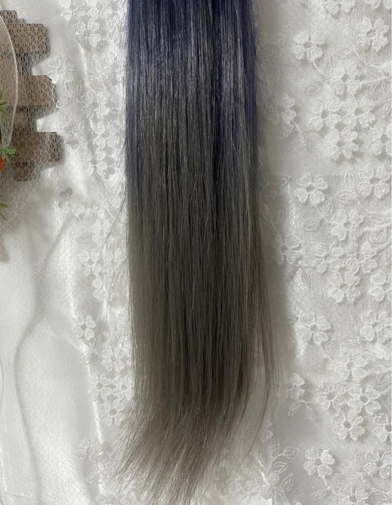 Wählen Gradient Aschgrau Pferdeschwanz 40cm Clip Perücke Lange Lockige Haarverlängerungen Punkt Perücke Lily's Damen