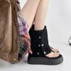 Fashion retro man boots two wear folded knee boots summer thick-soled Martin boots thin women toe cool boots