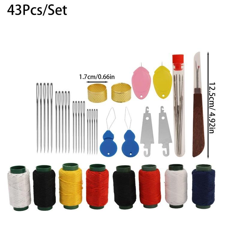 Stainless Steel Needles Set Big Eye Sewing Needles Kit with Needle Piercer Top DIY Jewelry Apparel Craft Hand Sewing Supplies
