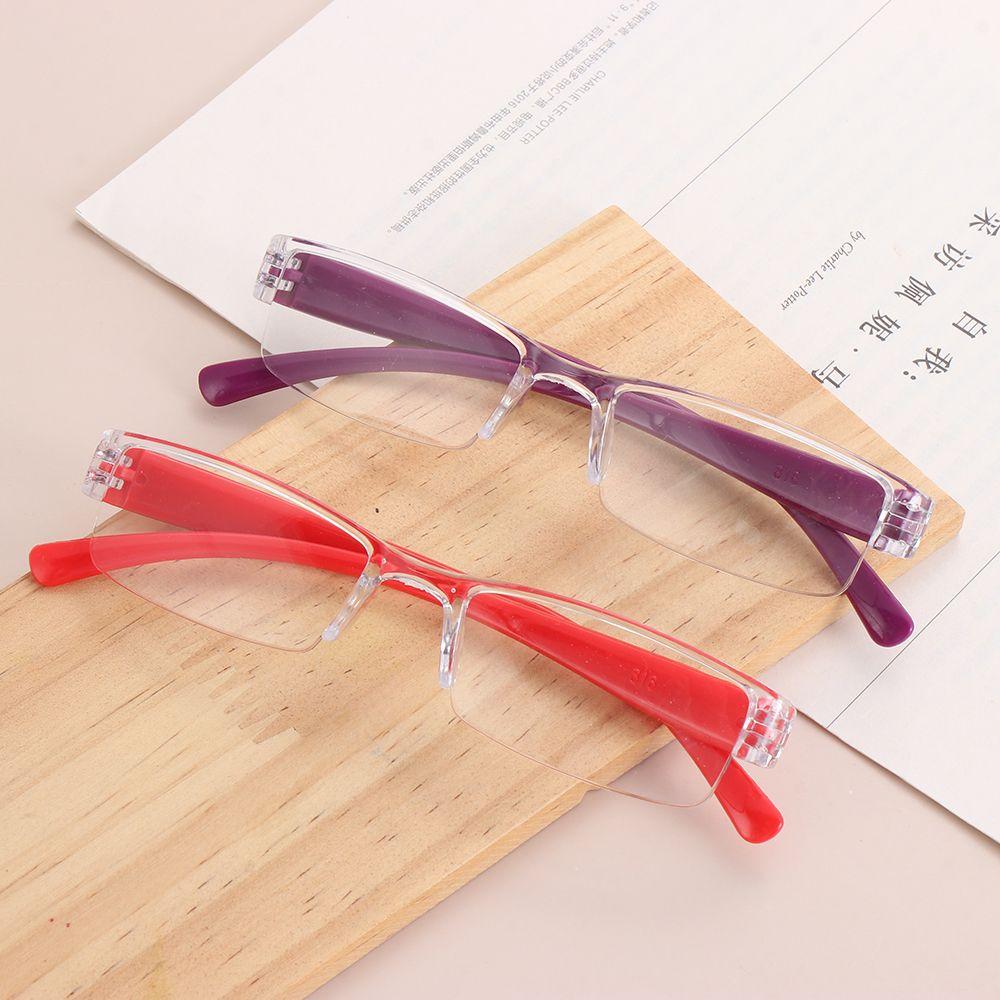 1 Pc Half Frame Reading Glasses Women/Men Older Fashion Presbyopic Eyeglasses Portable High-Definition Vision Care +1.0~+4.0