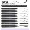 12 Stück beliebter Nagellack-Graffiti-Nadelstift-Werkzeug schnelltrocknend wasserdicht Ziehlinie Nagel handgezeichnete Linie Comic-Design Marker