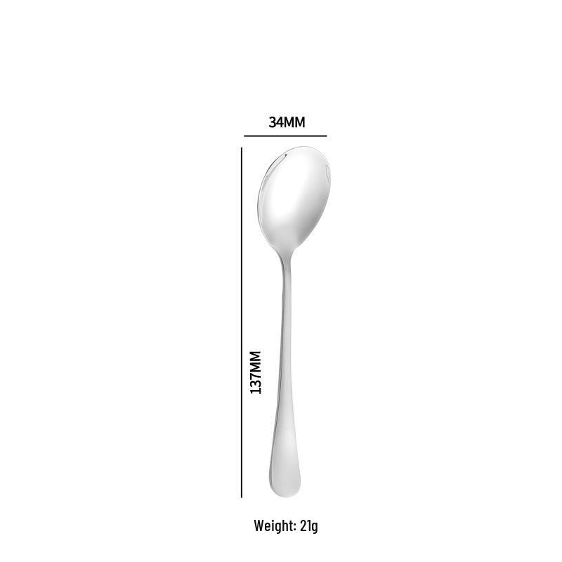 1010 Stainless Steel Western Cutlery Set: Steak Knife, Fork, Spoon, Dessert Spoon, Serving Fork, and Ice Spoon.
