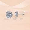 0,5 & 1 Karat Runder Schliff VVs1 Moissanit Doppel-Halo-Steckohrringe GRA-zertifiziert 925er Sterlingsilber für Damen Hochzeits Schmuck
