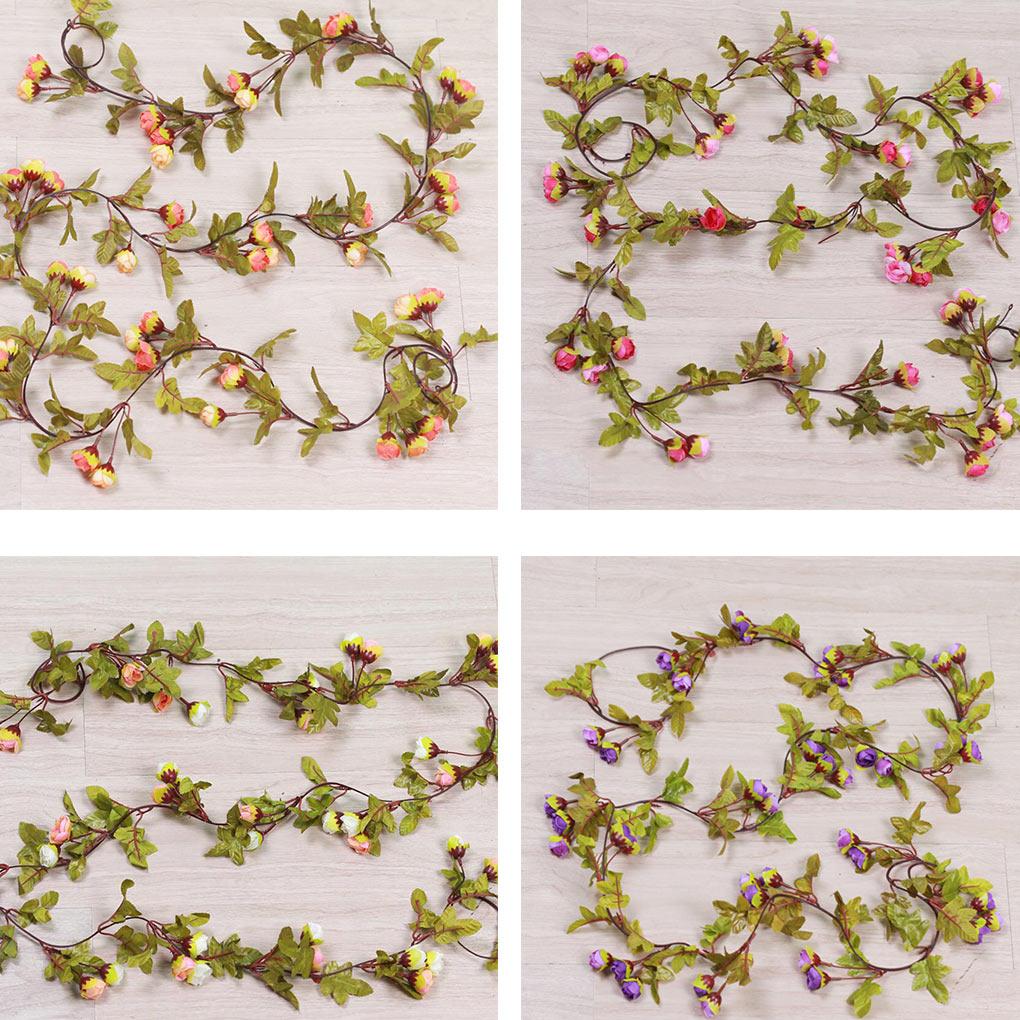 2.2m Long Silk Rose Flower Ivy Vine Leaf Garland Wedding Party Home Decoration