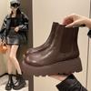 Smoke Boots Thick-soled Chelsea Boots Women's 2025 New Autumn and Winter Martin Boots British Style Short Boots Height-increasing Thin Boots