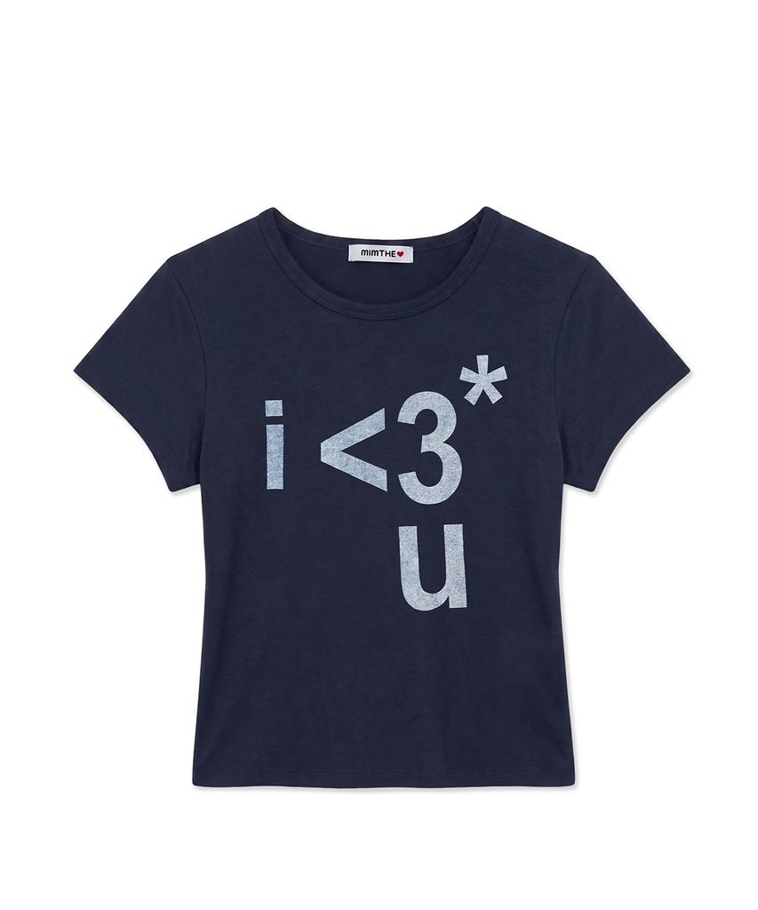 Mimdeowodeulobeu [Mimthe X Hanna] Luv-U Printed T-Shirt_Navy