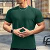 Herre sommertopp med 3D-tekstur rund hals korte ermer løs ensfarget muskuløs herresport-T-skjorte for daglig trening