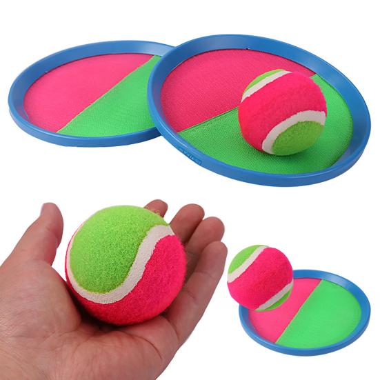 Kids Toss Catch Ball Game with 2 Paddles 1 Ball Indoor Outdoor Backyard Toddlers Boys Girls Parent-children Interactive Sticky Ball Throwing Catcher