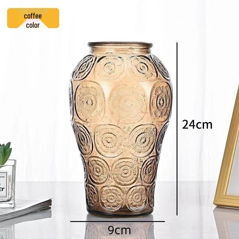 Nordic Cone-Shaped Transparent Glass Vase for Lucky Bamboo and Flowers