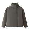 Womens Two-Tone Stand Collar Long Sleeve Cotton Puffer Coat Winter Warm Casual Outerwear