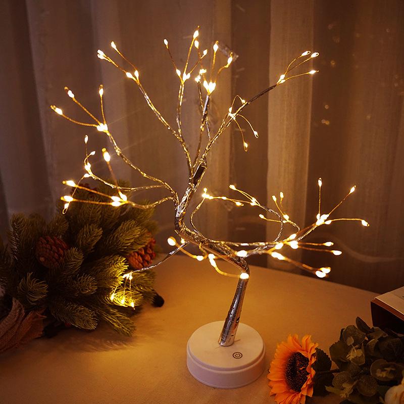 108 LED Tabletop Bonsai Tree Lights With Remote Night Light Shimmer Tree Lamp For Christmas Valentine's Home Decoration New 2025