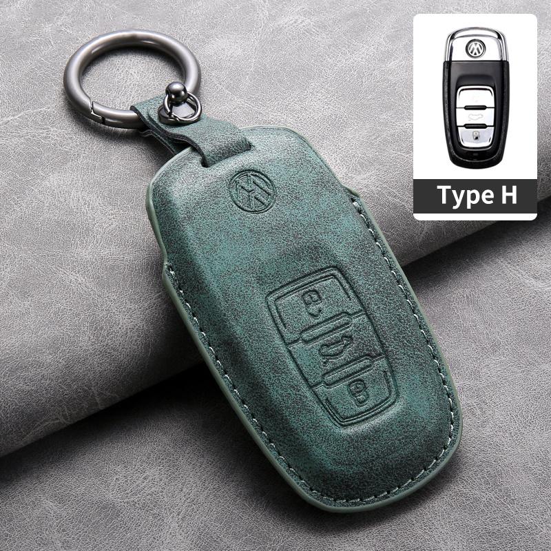Suede Leather Car Key Case Cover Holder Shell Fob For VW Tiguan Touran Caddy Beetle Jetta Eos Golf Polo Hella Auto Accessories