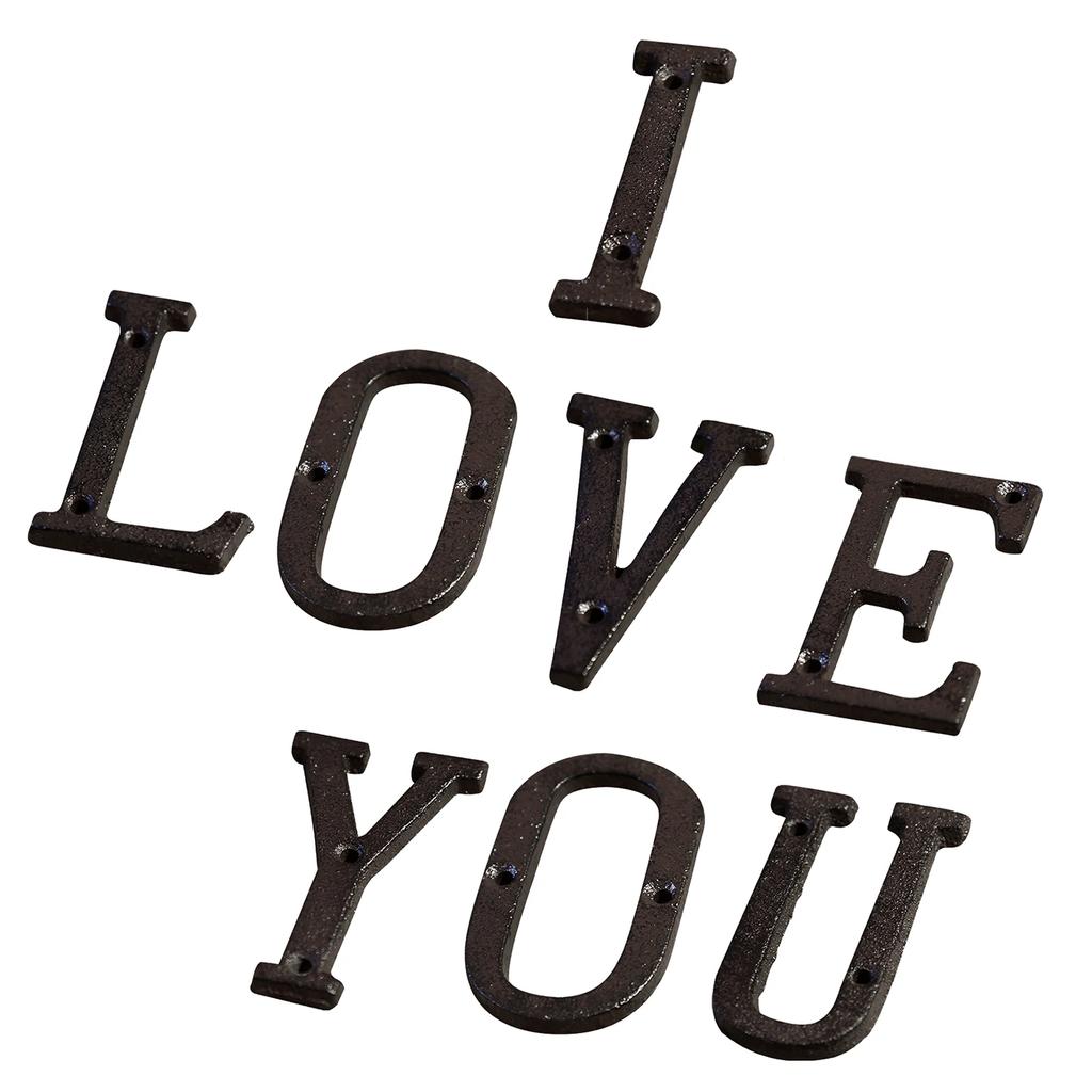 0 to 9, A to Z Metal Letters Numbers Cast Iron Decoration House Sign Doorplate DIY Cafe Wall House Door Address Alphabet Number