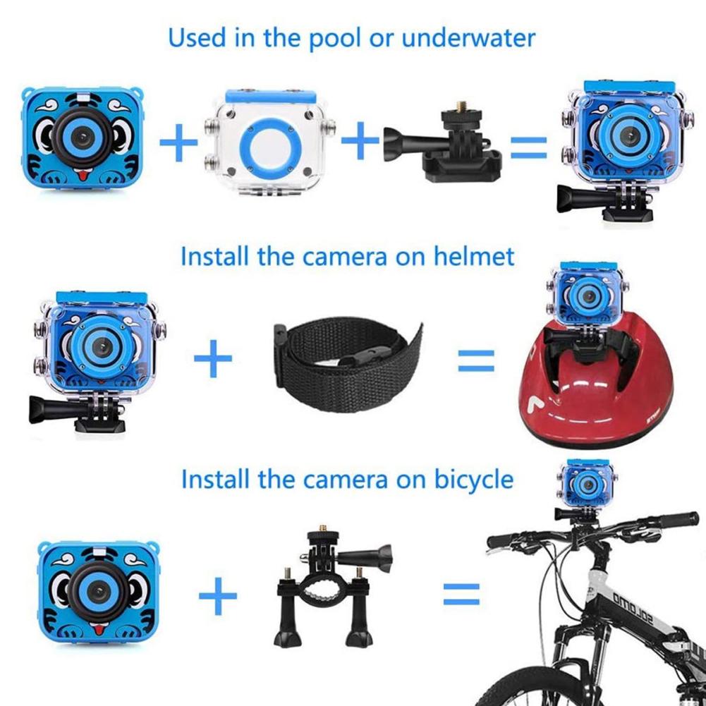 Digitální fotoaparát pro děti 1080P FHD Dětská digitální videokamera Vodotěsná pro chlapce a dívky dárek