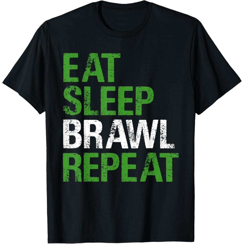 Vintage Eat Sleep Brawl Repeat T Shirts Men Women Brawl Star Cotton Humor Streetwear Tee Short Sleeve Unisex Loose Clothing