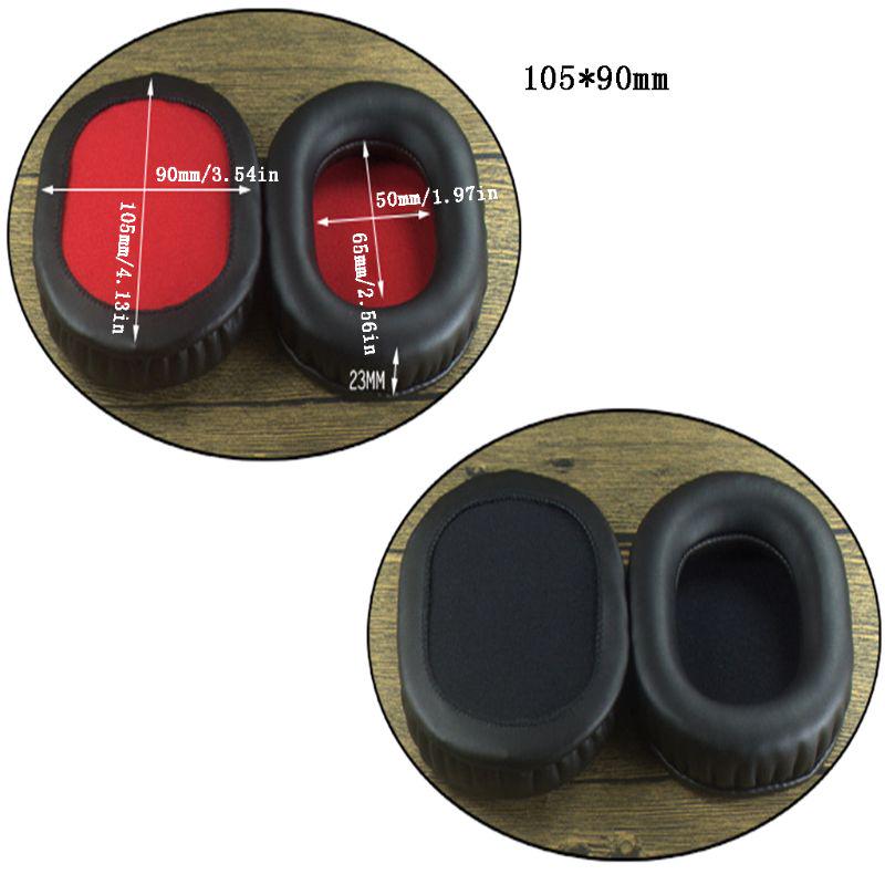 2PCS Square Oval Headphone Earpads Soft Leather Memory Foam Ear Cushion Cover