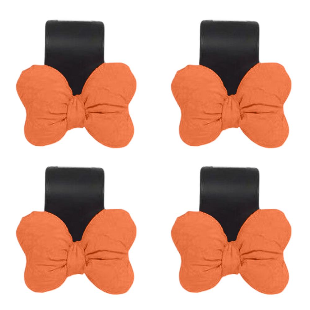4 PCS Auto Seat Headrest Hunger Bow Tie Design Hooks Car Headrest Coat Bow Tie Hooks For Clothes Coats Bags Hats Purses