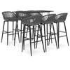 Day and Night - Day and Night High Table and Bar Stools 7 Pieces Black and Gray