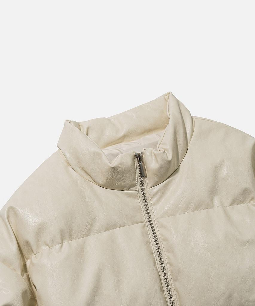 Vastic Semi-Over Leather Padded Jacket_Ivory