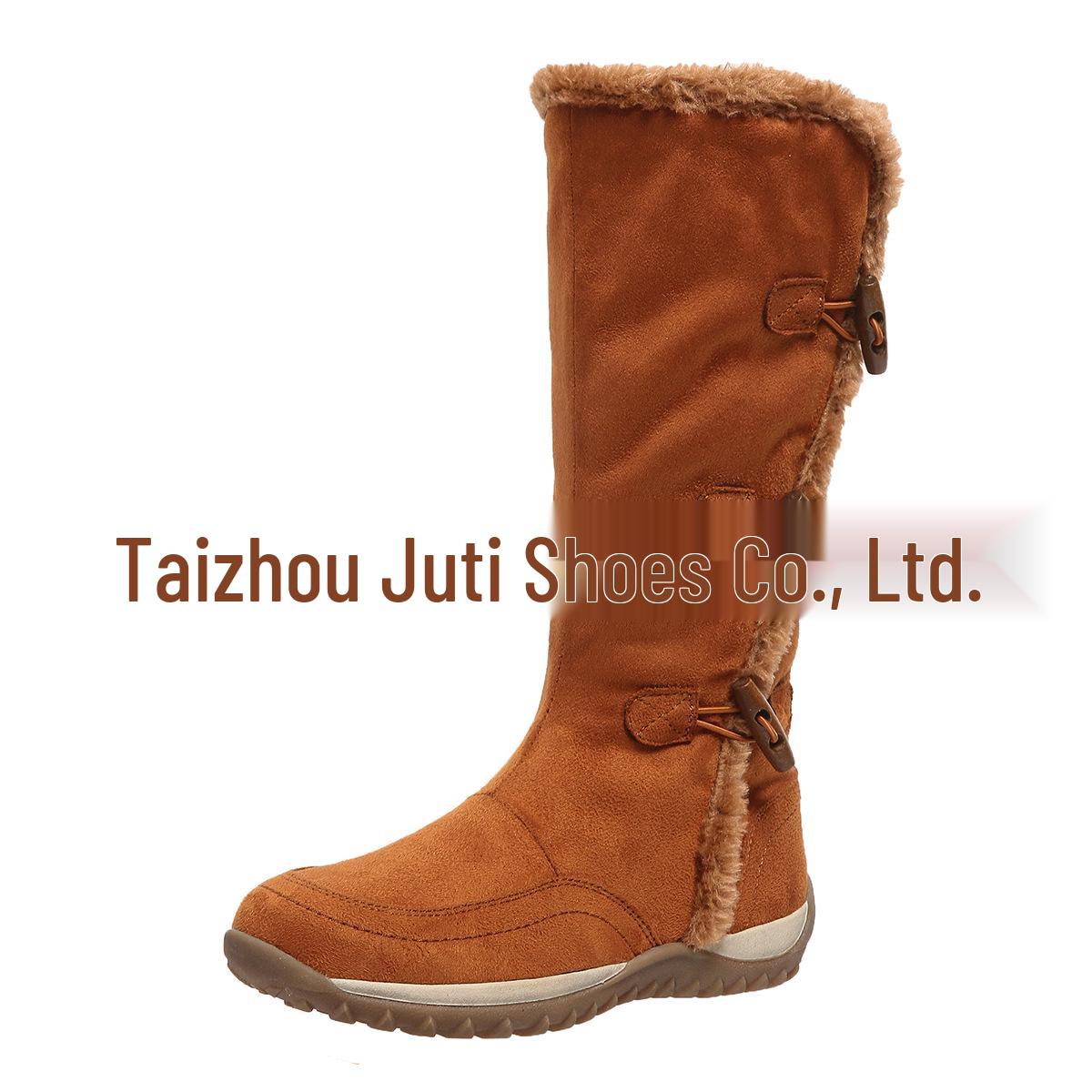2023 Autumn/Winter Plus Size Women s Mid-Calf Leather Boots 39 коричневый
