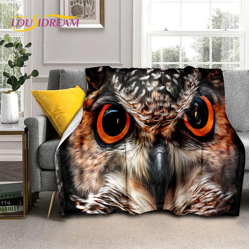 3D Cartoon Cute Owl Series HD Blanket,Soft Throw Blanket for Home Bedroom Bed Sofa Picnic Travel Office Rest Cover Blanket Kids