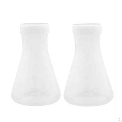 2 Pieces 100ml Lab Plastic Conical with Cap, Measuring, Smooth Thickened Wall
