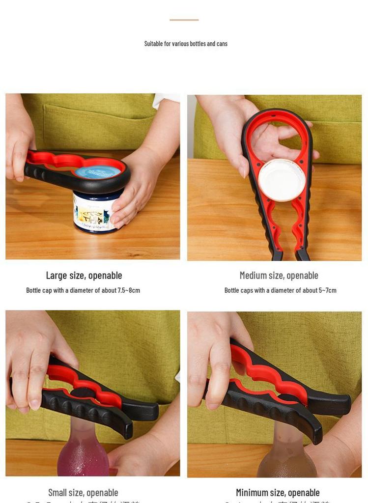 5-in-1 Multi-functional Anti-slip Can, Jar and Bottle Opener