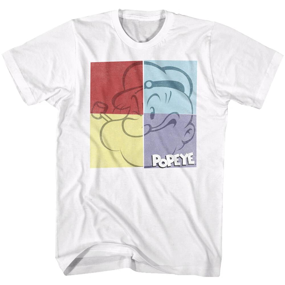 Popeye The Sailor Man Classic Cartoon Popeye Color Squares Men s T Shirt 2XL