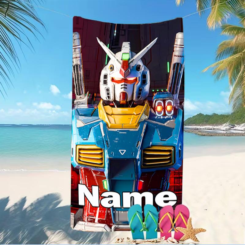 Customizable personalized beach towels Mobile Suit Gundam themed designs.Suitable for the beach, yoga, sports;ideal as beach accessories