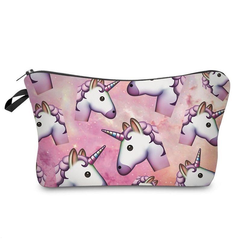 Adorable Unicorn Make Up Bag Emoji Cosmetic Travel Case Ideal For Girls And Ladies