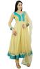 Atasi Womens Beige Anarkali Readymade Salwaar Kameez Dupatta Ethnic