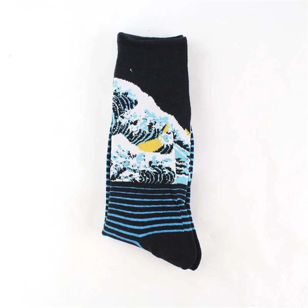 New Unisex Funny Dinosaur Shark Cat Dog Deer Skull Frog Fish Owl Cock Ocean Waves Pug Monkey Astronaut Men Women Socks Dropship