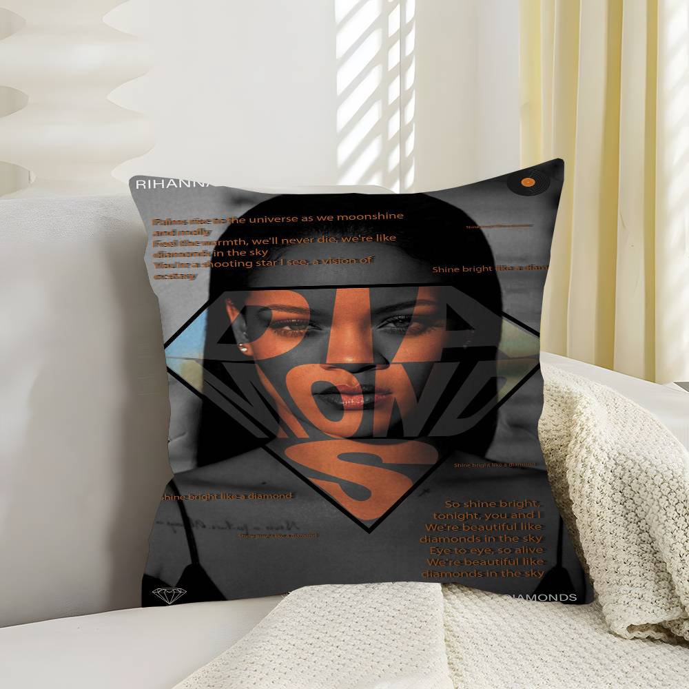 Singer R-Rihanna Cushion Cover Car Throw Pillow Case For Sofa Car Christmas Gift 40X40Cm 45X45Cm