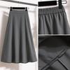 Dimanaf 2025 Women Summer Plus Size High Waist Skirts Vintage Elastic Pleated Elegant Long Skirts 5XL