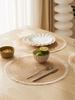 4pcs/set Hot Selling Fringe Eco-friendly Household Non-Slip Morden Style Table Woven Placemats Polyester Round Mat coaster set