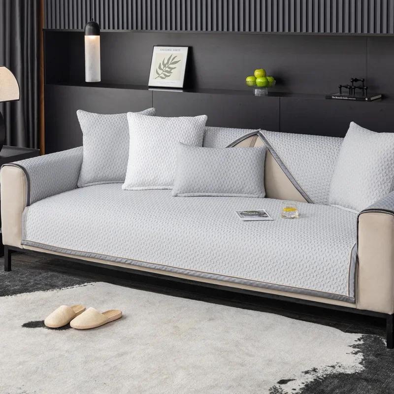

Summer Ice Silk Sofa Cover Non-Slip Universal Couch Cover Cool Feeling Triangle Block Sofa Cushion for Living Room Home Decor 70x70