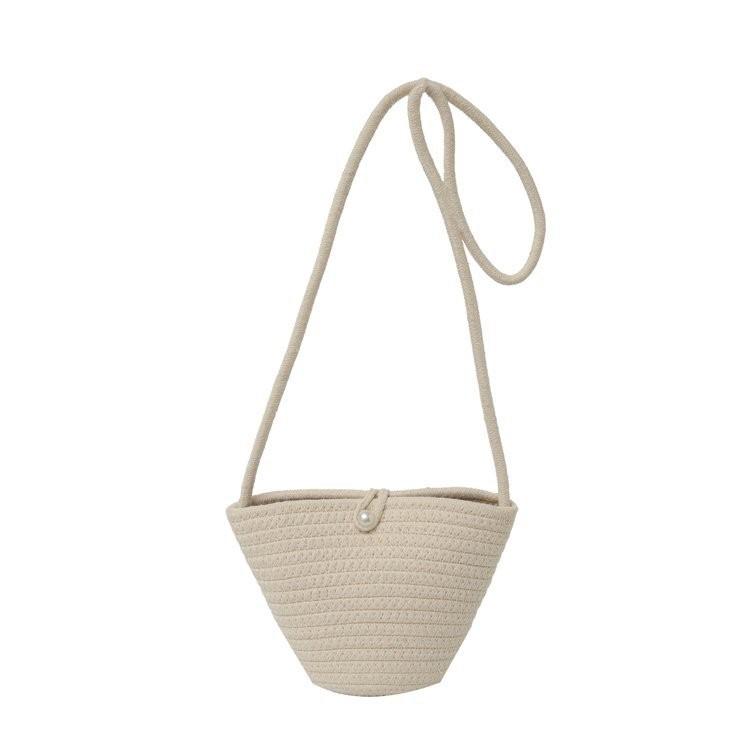 

Colorful Casual Beach Tote 2024 Woven Bucket Bag For Summer Fun And Relaxation OffWhite