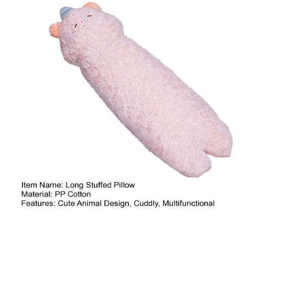 Long Stuffed Animal Pillow Cute Pig Capybara Cuddle Pillow Fluffy Cat Pillow Plush Toy for Side Sleeping And Sitting Boys Girls Christmas Gift