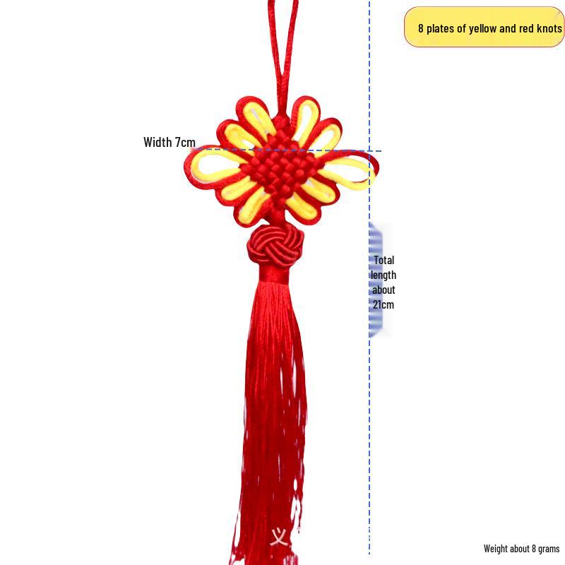 Festive Red Small Chinese Knot Tassel Bonsai Decoration