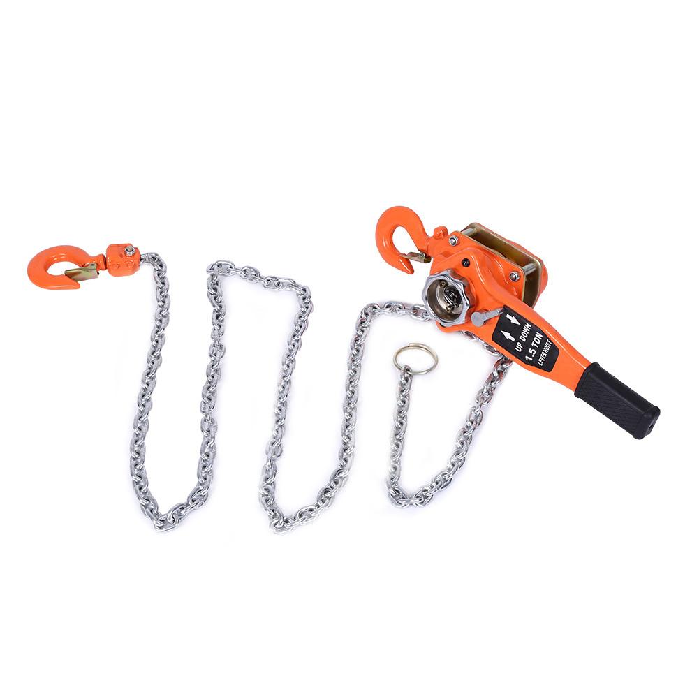 1 Set Alloy Steel 1.5Ton 10ft Lever Chain Hoist Ratchet Puller Lifting Equipment