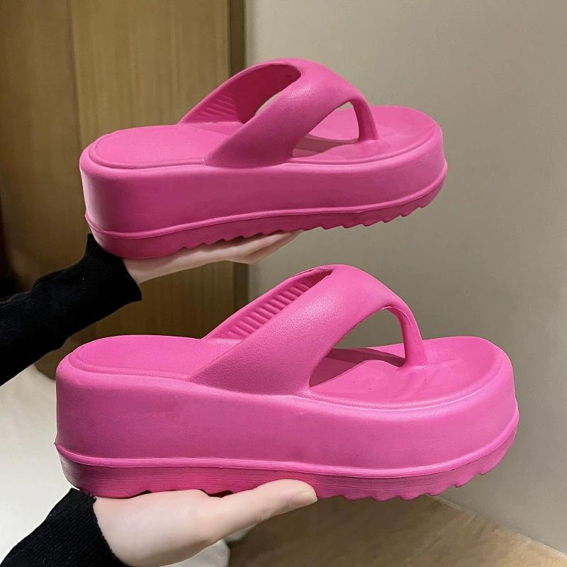Platform Slippers Women's Casual Versatile Fashion Non-slip Soft-soled Sandals Wear Height-enhancing Cool Slippers