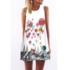 European and American Hot-selling New Digital Printing Round Neck Big Pendulum Loose Off-the-shoulder Medium and Long Vest Sleeveless Dress