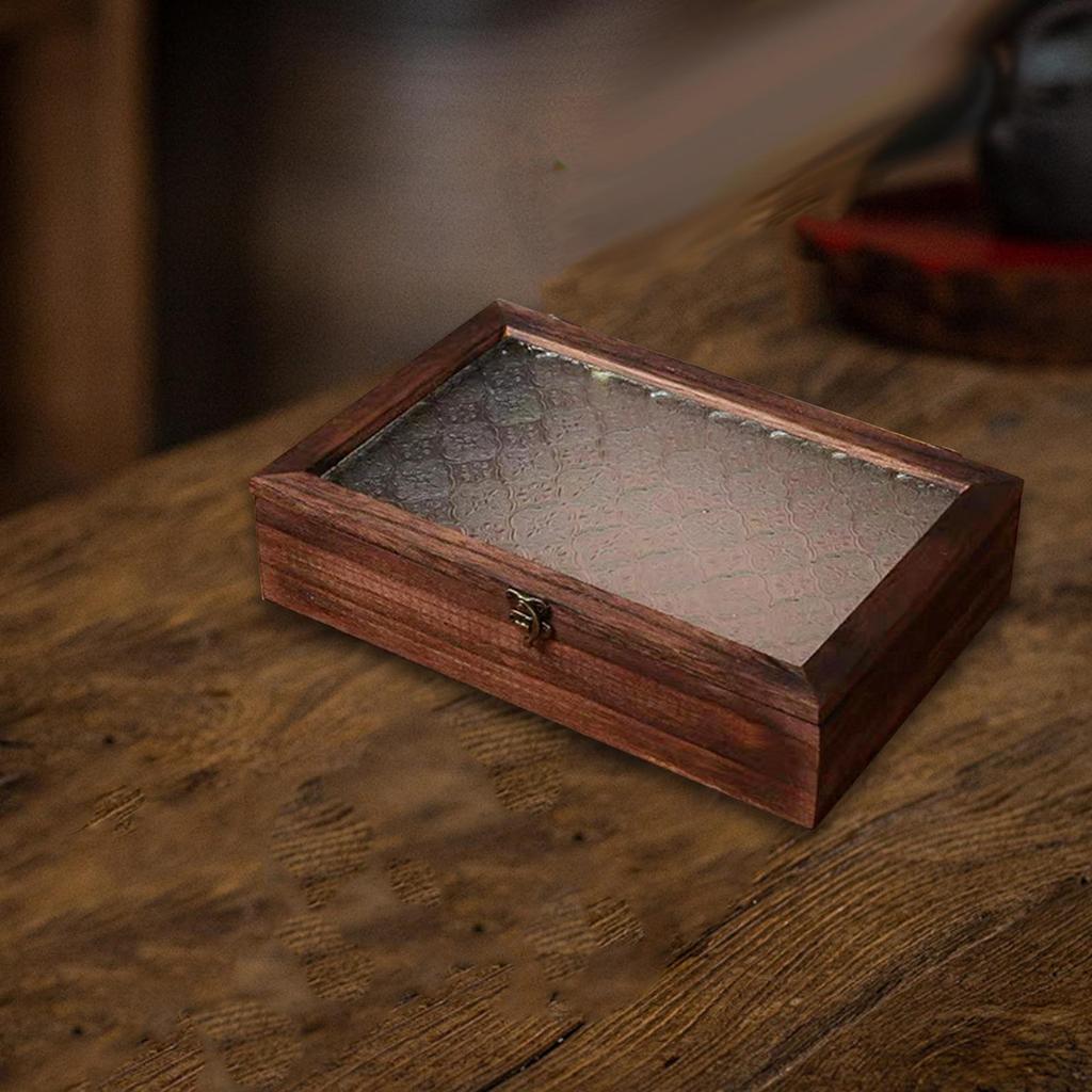 Wooden Jewelry Box Jewelry Organizer Art Hobbies Gift Packaging Box with Hinge