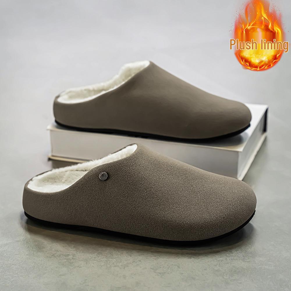 

Зимние тапочки-сабо Birken с флисовой подкладкой 2025 для пар - Теплая уличная мода для мужчин и женщин 46 темно-коричневого