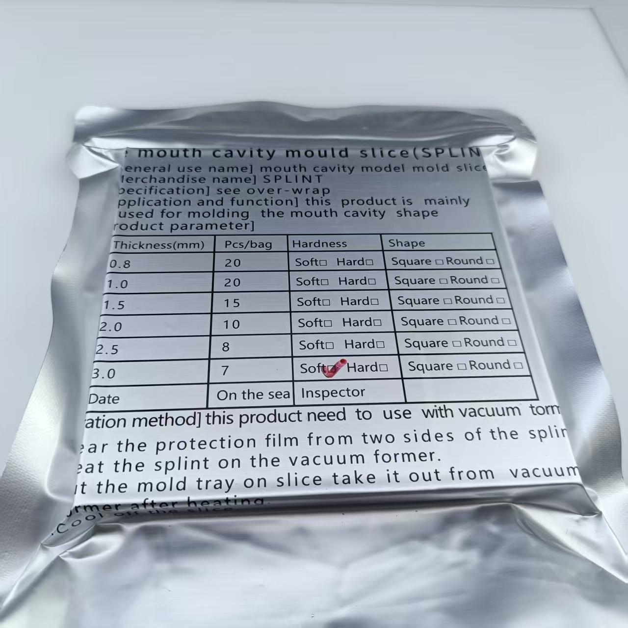 

1 упаковка стоматологической фольги для вакуумного формования квадратный ортодонтический фиксатор для шины стоматологическая лаборатория термоформовочный материал Soft 3.0mm