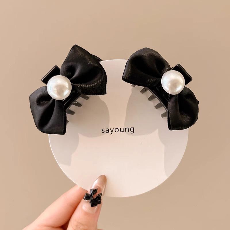 Black Elf Ear Bow Hair Claw Clip - Princess Style Hair Accessory