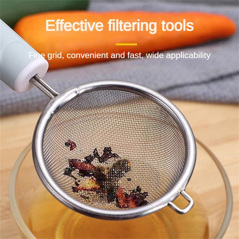 1 st Rostfria Silar Liten Mellan Stor Storlek Metallsikt Med Robust Handtag Finsilssilar För Kök Ris Juice