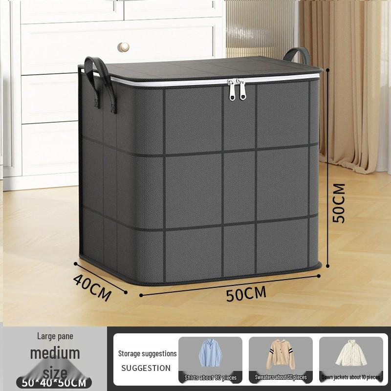 Large Capacity Cotton Quilt Storage Bag with Transparent Window - Ideal for Clothes & Household Items