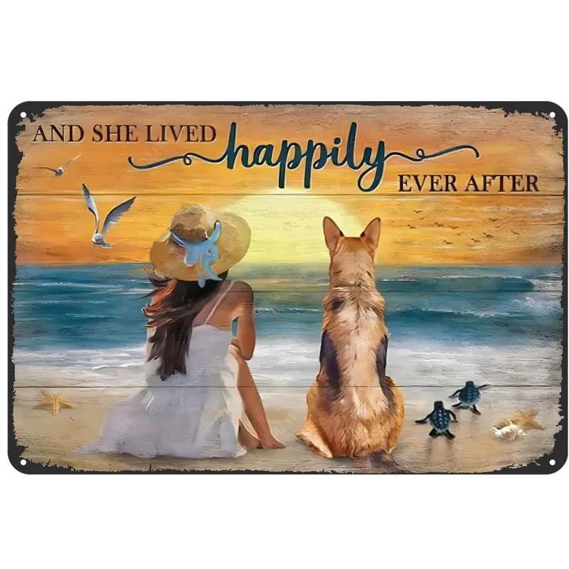 Plaques Metal Tin Sign Beach Holiday Surfing Wall Signs Art Decoration Vintage Tinplate Poster Bar Garage Garden Decor Plates