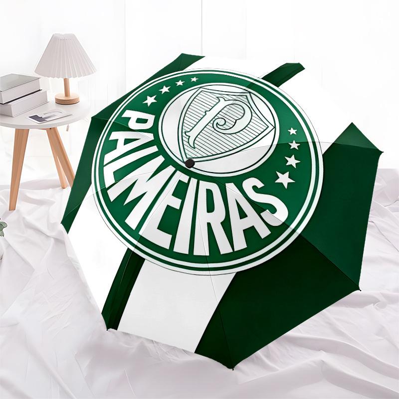 Palmeiras, Badge Automatic Opening and Closing, 8 rib Structure Portable Umbrella, Suitable for Men and Women in All Seasons  Perfect Gift f
